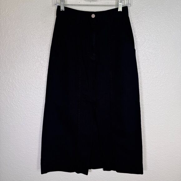 Mara Hoffman Dresses & Skirts - Mara Hoffman Denim Skirt Women 00 Nikita Jean Slit Pencil Midi Black Organic